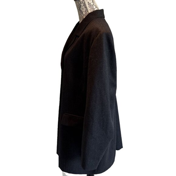 studio JAX double breasted 100 % wool jacket black, lined, size 20 W - Picture 3 of 13